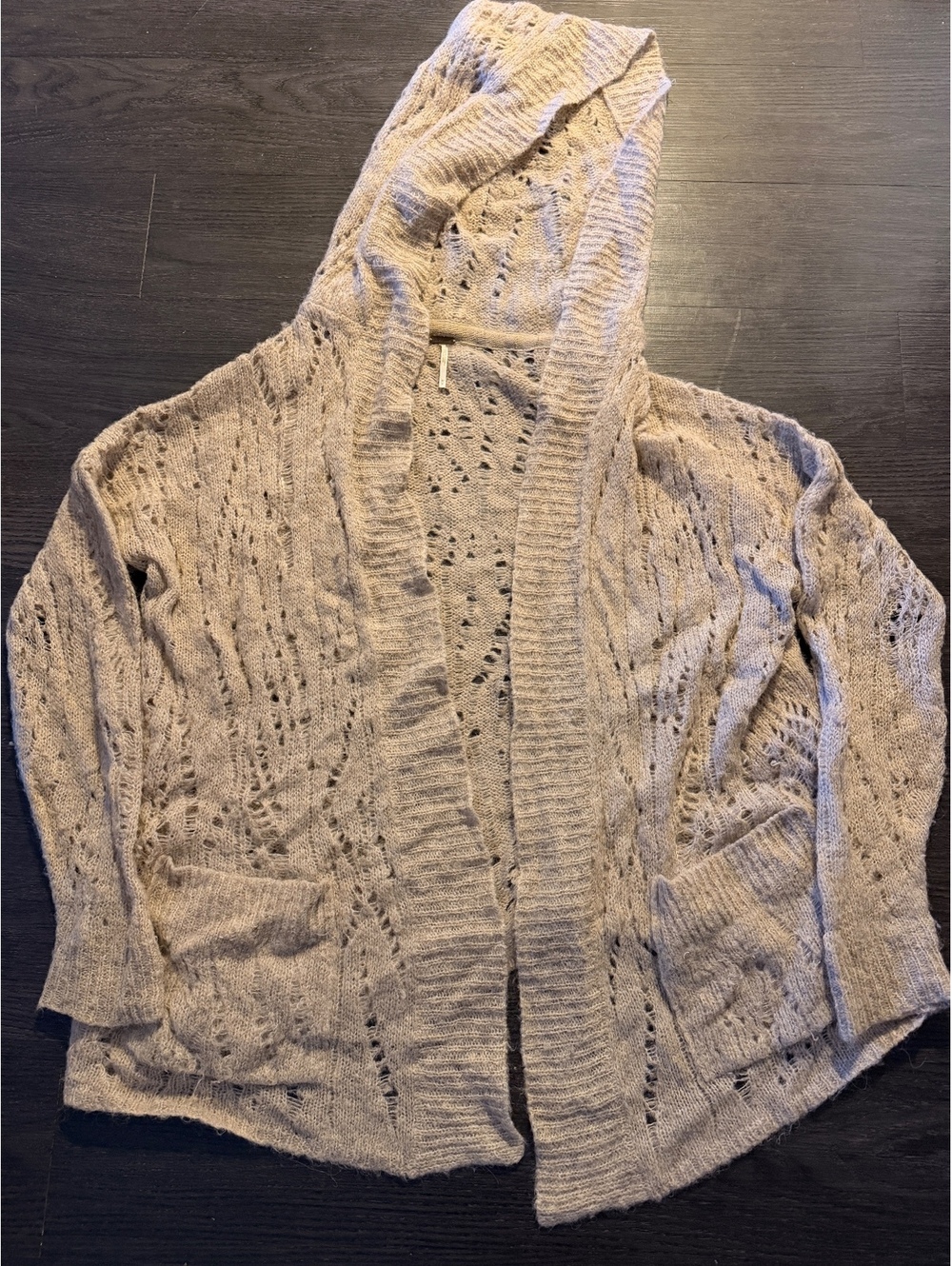Free People Lemon Drop Hooded Alpaca Cardigan M